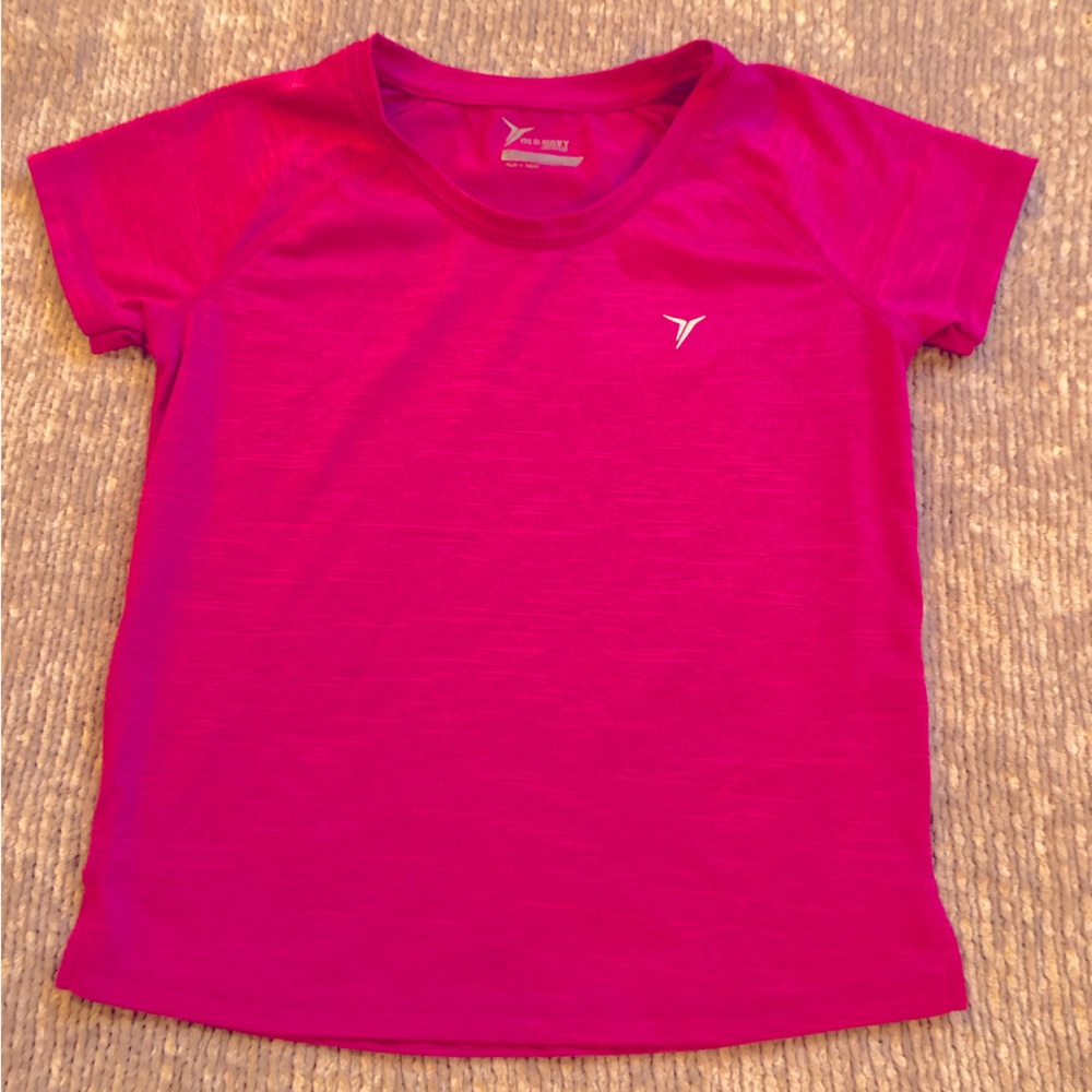 Old Navy Girls Active Performance T-Shirt Fuchsia Pink Size 8 Medium Athletic